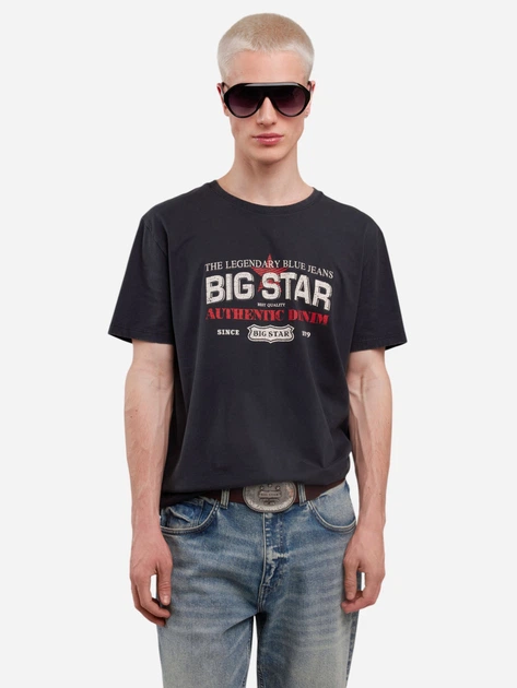 Koszulka męska bawełniana Big Star Enifer 906 S Czarna - obraz 1