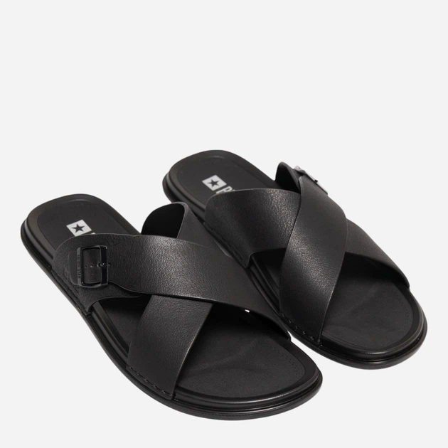 Klapki męskie skórzane Big Star RR174076 44 Czarne - obraz 2