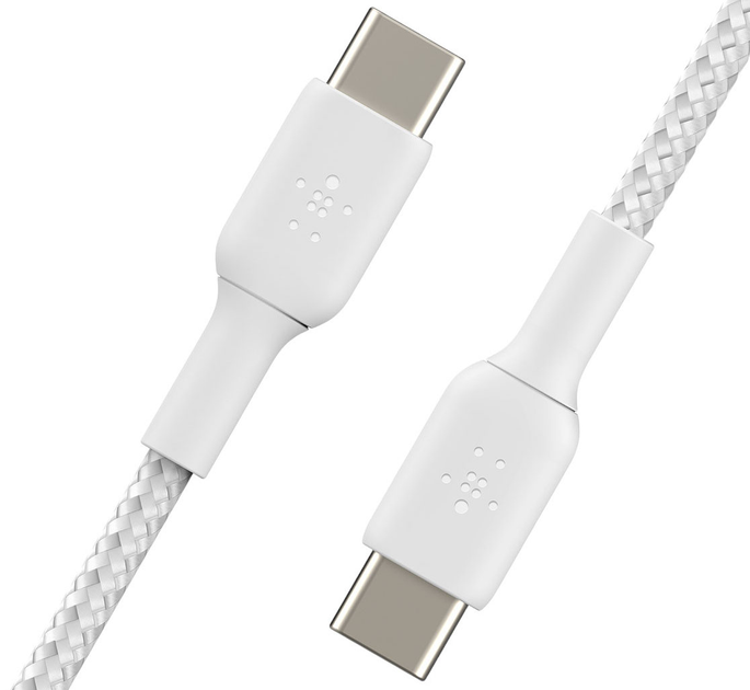 Кабель Belkin Braided USB Type-C – USB Type-C 60W 2 м 2 шт. White (CAB004BT2MWH2PK) - зображення 3