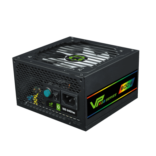 Блок живлення 800 Вт, GameMax VP-800 RGB, Black, 80+ Bronze, Active PFC, 12 см, 3xMolex / 6xSATA / 2x2+6-pin / 1x4+4-pin / 1x20+4-pin, захист OVP / UVP / OCP / OLP / OPP / SCP (VP-800-RGB) - зображення 3