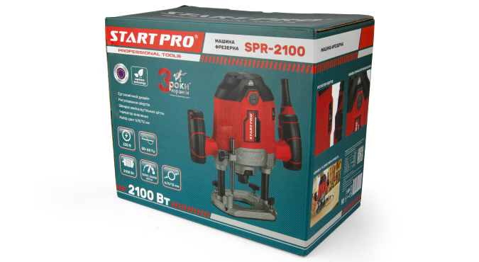 Мощный электрический ручной столярный фрезер по дереву START PRO SPR-2100 : 2100 Вт, 6-8-12 цанга, 26000 об/ми - изображение 8