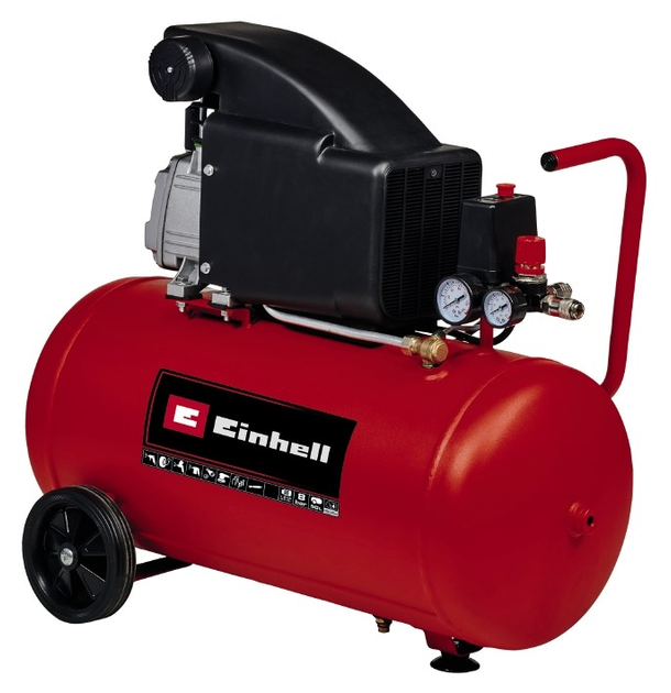 Мощный масляный компрессор Einhell TC-AC 270/50/8: 1,8 кВт /2,5 л.с. 2850 об/мин, 270 л/мин, 8 бар - Фото 1 Мощный масляный компрессор Einhell TC-AC 270/50/8: 1,8 кВт /2,5 л.с. 2850 об/мин, 270 л/мин, 8 бар - изображение 1