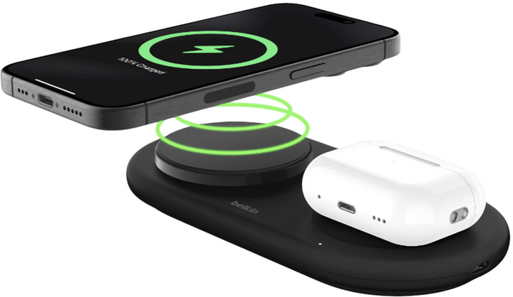 Bezprzewodowa ładowarka Belkin BoostCharge Pro 2-in-1 Qi2 15W Black (WIZ021VFBK) - obraz 8