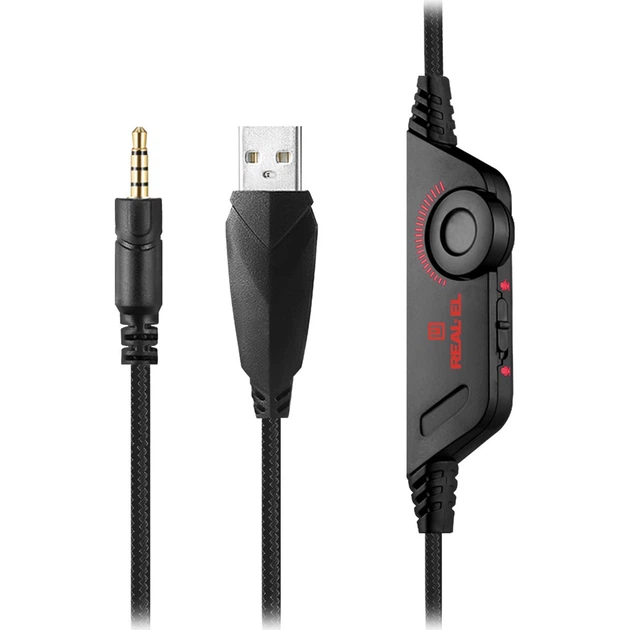 Игровые наушники REAL-EL GDX-7650 Black/Red (EL124100043) [112560] - изображение 8