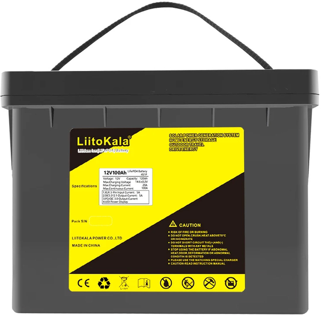 Аккумуляторная батарея LiitoKala 12V 100Ah LCD LiFePO4 (YT29757) - изображение 1
