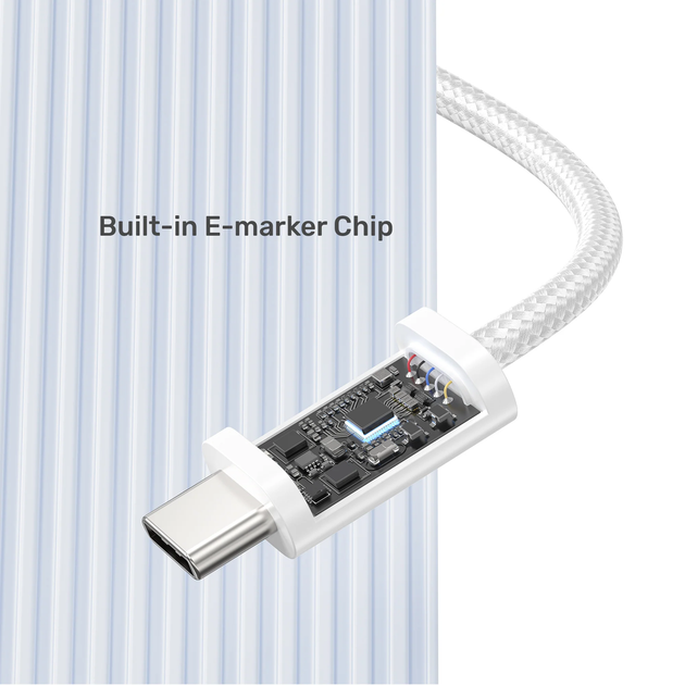 Кабель Unitek 100W Magnetic USB-C Cable White (C14141AWH01-1M) - зображення 4