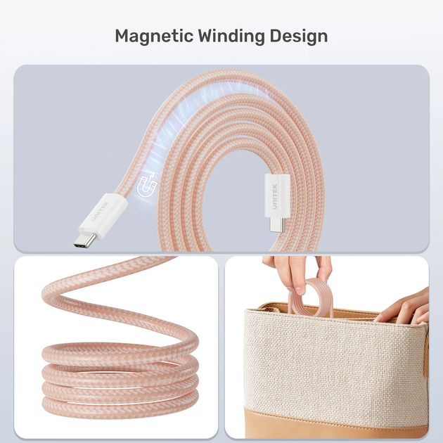 Кабель Unitek 100W Magnetic USB-C Cable White (C14141AWH01-1M) - зображення 11