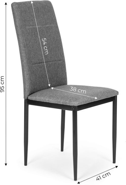 Zestaw krzeseł do kuchni i salonu ModernHome by Multistore KJC007 4 szt Grey (5905817000722) - obraz 7