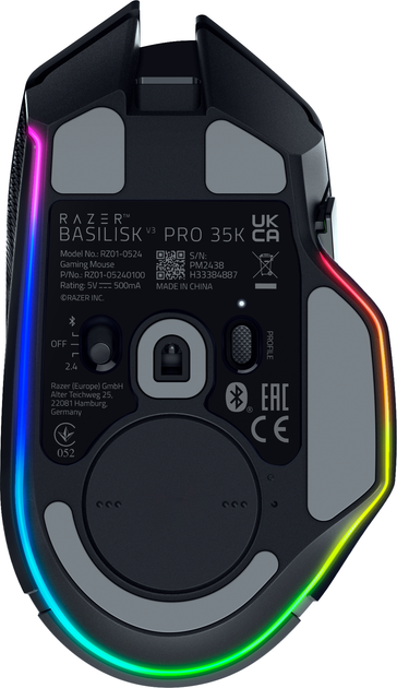 Mysz Razer Basilisk V3 Pro 35K Wireless/Bluetooth/USB Black (RZ01-05240100-R3G1) - obraz 7