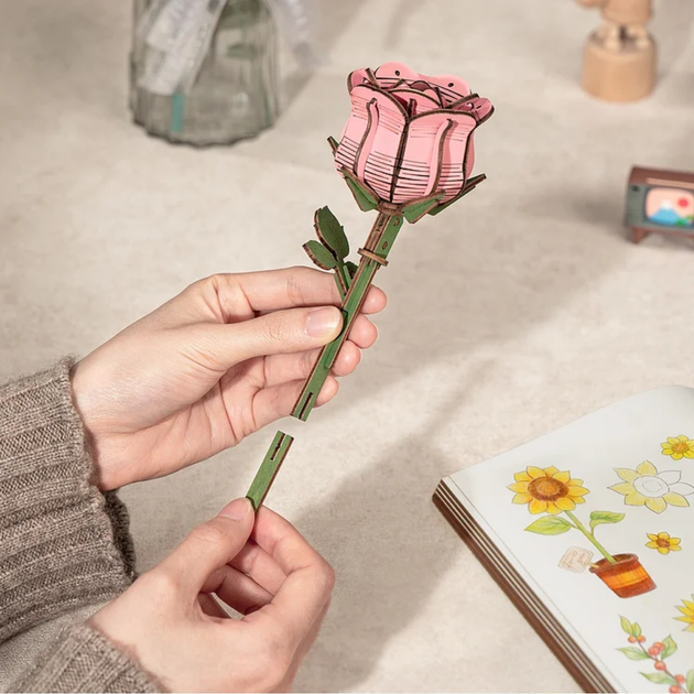 3D конструктор Robotime Pink Rose TW041 (6946785119244) - зображення 4