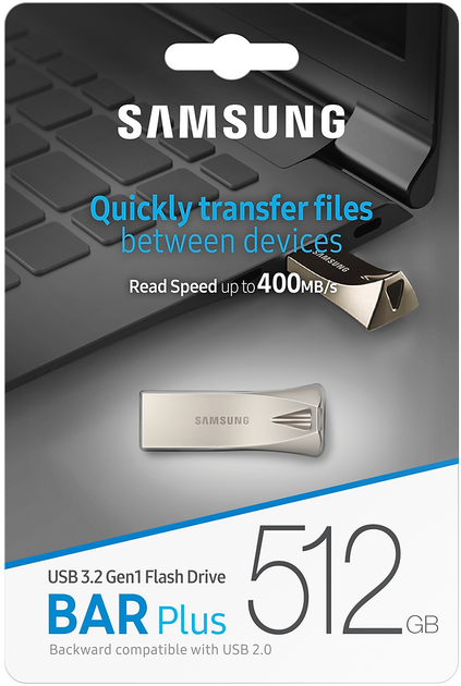 Pendrive Samsung Bar Plus USB 3.2 Gen 1 512GB Silver (MUF-512BE3/APC) - obraz 7