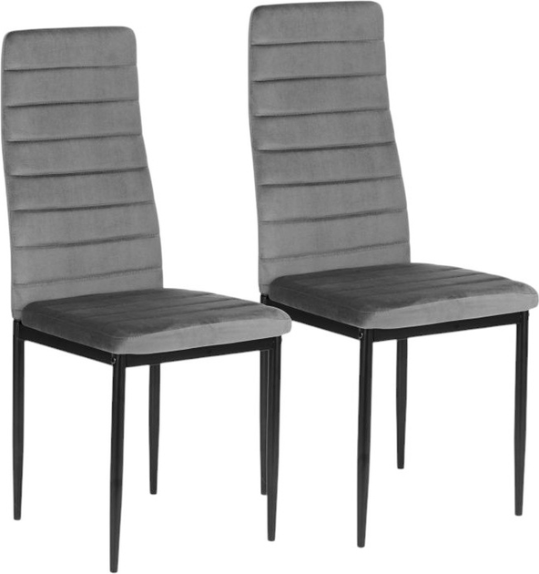 Zestaw krzeseł do kuchni i salonu ModernHome by Multistore VELVET 4 szt Grey (5904224306687) - obraz 6