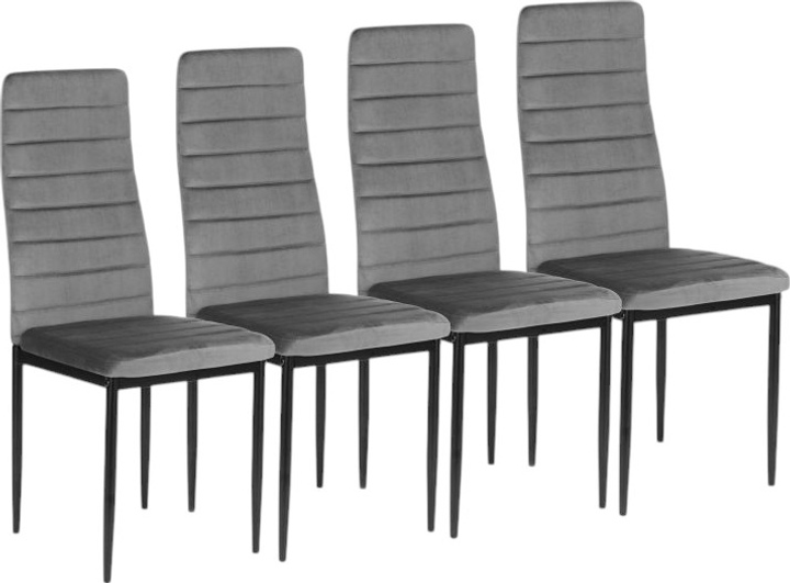 Zestaw krzeseł do kuchni i salonu ModernHome by Multistore VELVET 4 szt Grey (5904224306687) - obraz 7