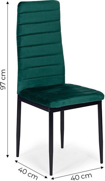 Набір стільців для кухні та вітальні ModernHome by Multistore VELVET 4 шт Green (5904224306731) - зображення 9