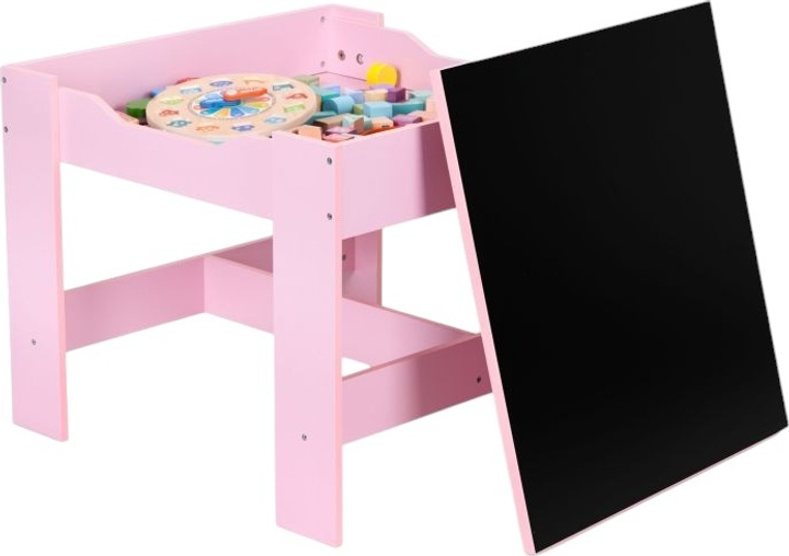 Zestaw dziecięcy EcoToys stół z 2 krzesełkami i blatem do rysowania kredą (ZKC-1B) (5905817006762) - obraz 4