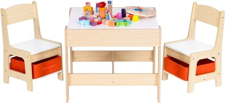 Zestaw dziecięcy EcoToys stół z 2 krzesełkami i blatem do rysowania kredą (ZKC-1C) (5905817006755) - obraz 5