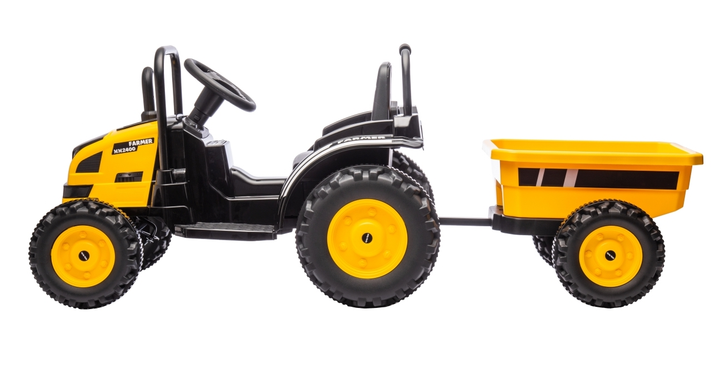 Ciągnik elektryczny dla dzieci Milly Mally Farmer z przyczepą Yellow 5740 (5901761129076) - obraz 5