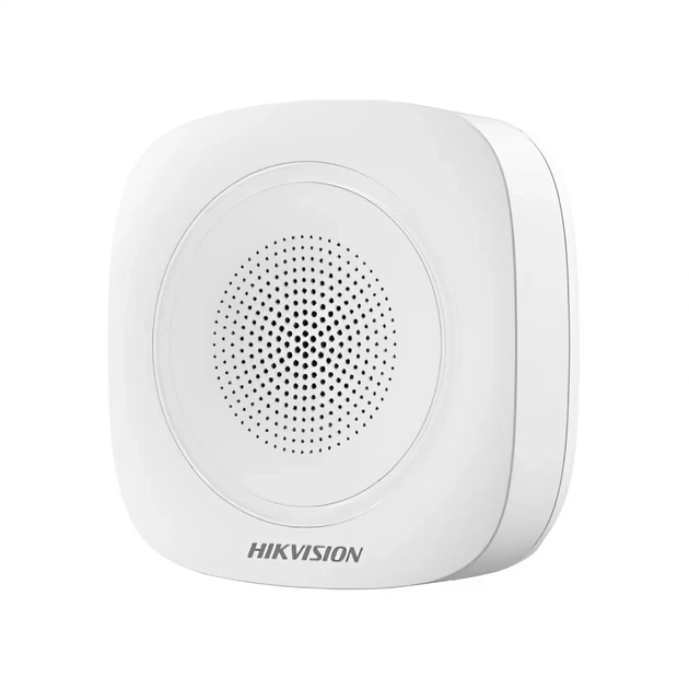 Бездротова охоронна сирена внутрішня Hikvision DS-PS1-I-WE-Red 3хCR123A 90-110 дБ червоне підсвічування Білий - зображення 2