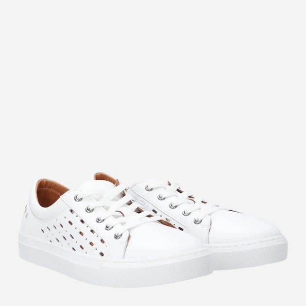 Trampki damskie skórzane ażurowe do kostki Venezia A005LEWHOSP118 38 (5UK) 24.4 cm Białe (5906140778968) - obraz 4