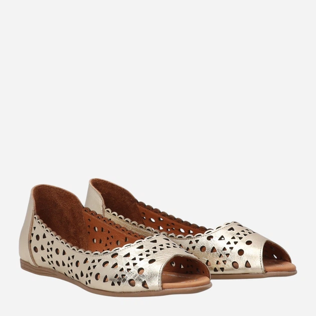 Жіночі балетки зі шкіри Venezia A040LEGOOBA118 38 (5UK) 24.4 см Золотисті (5906140781777) - зображення 4