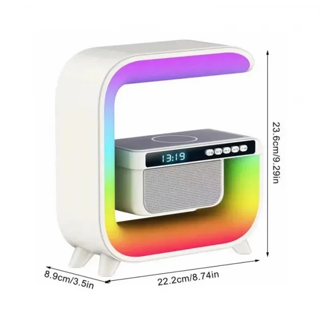 Ночник для детей аккумуляторный RGB G3 с беспроводной зарядкой 15W и Bluetooth колонкой 3W ночное освещение, детское освещение, лампа ночная - изображение 2