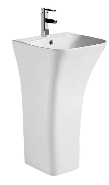Раковина моноблок Mixxus BEVEL-1101 с отверстием под смеситель и переливом 450х435х835mm (MI6697) - изображение 4