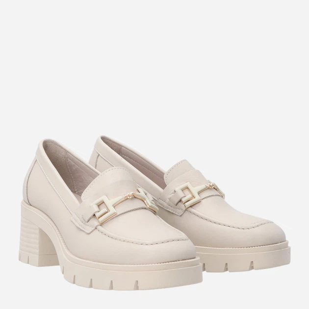 Loafersy damskie skórzane Venezia D052LEBEOBM048 37 (4UK) 24 cm Beżowe (5906140842638) - obraz 4