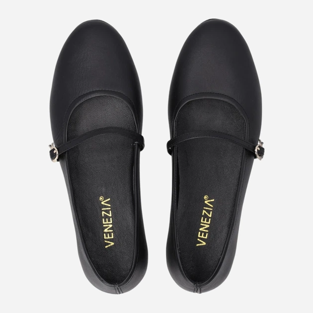 Жіночі балетки зі шкіри Venezia E120LEBLOBA029 38 (5UK) 24.4 см Чорні (5906140896136) - зображення 5