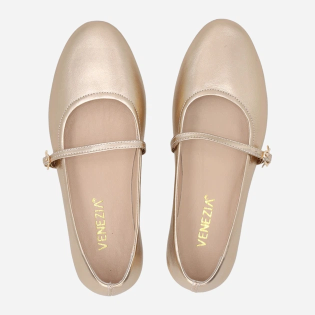 Жіночі балетки зі шкіри Venezia E120LEGOOBA029 37 (4UK) 24 см Золотисті (5906140896242) - зображення 5
