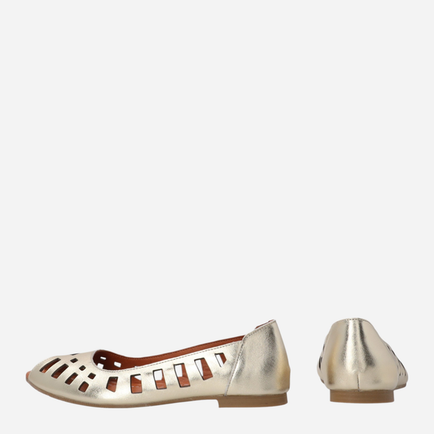 Baleriny damskie skórzane ażurowe z odkrytymi palcami Venezia E121LEGOOBA029 38 (5UK) 24.4 cm Złote (5906140896372) - obraz 3