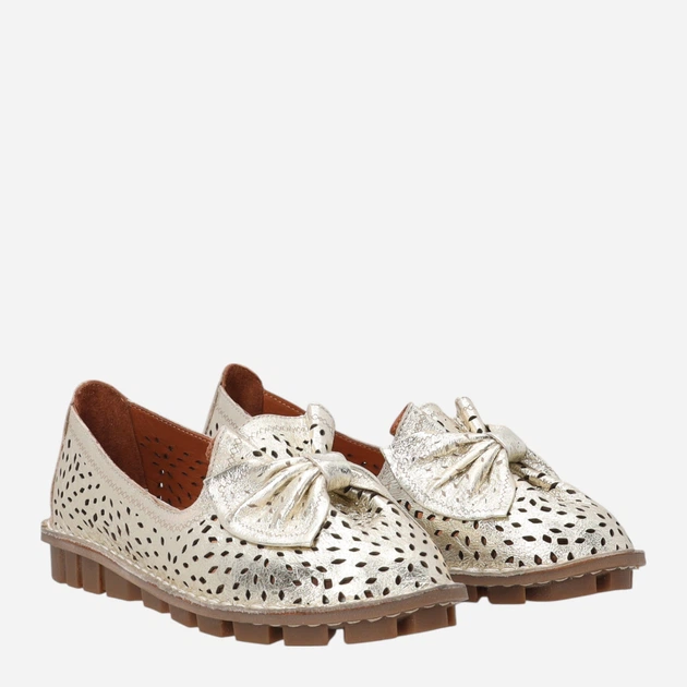 Buty wsuwane damskie skórzane Venezia E136LEGOOBM029 38 (5UK) 24.4 cm Złote (5906140887080) - obraz 4