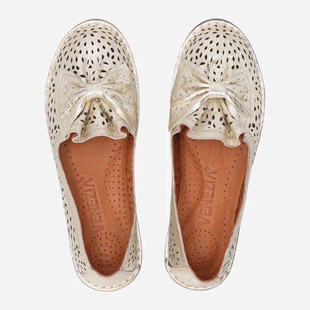 Buty wsuwane damskie skórzane Venezia E136LEGOOBM029 38 (5UK) 24.4 cm Złote (5906140887080) - obraz 5