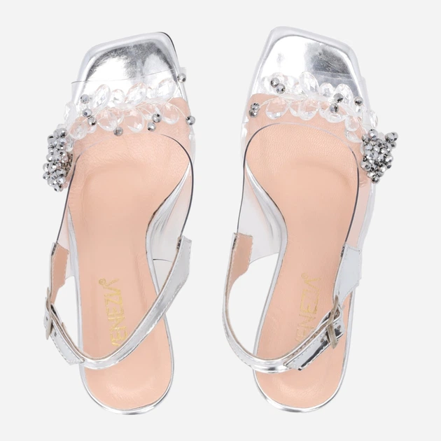 Sandały damskie na obcasie Venezia E175MTSIOBS029 37 (4UK) 24 cm Srebrne (5906140756560) - obraz 5