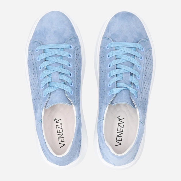 Sneakersy damskie zamszowe do kostki na platformie Venezia G108SUBUOSP006 38 (5UK) 24.4 cm Błękitne (5906140685976) - obraz 5