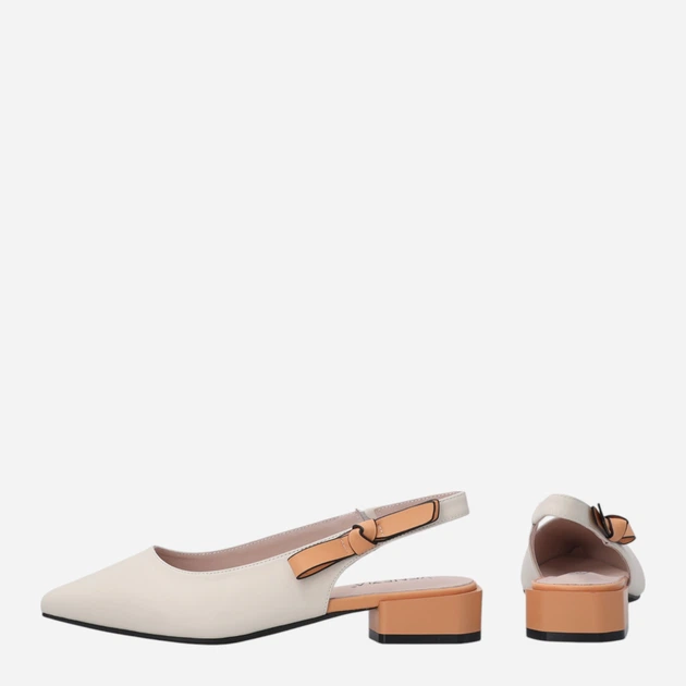 Sandały damskie slingback skórzane z zakrytymi palcami Venezia G128LEBEOBH006 41 (8UK) 26.5 cm Beżowe (5906140673836) - obraz 3