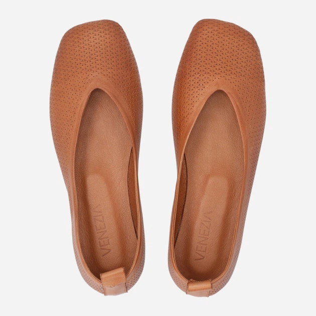 Жіночі балетки зі шкіри Venezia H035LEBROBA045 37 (4UK) 24 см Коричневі (5906140899304) - зображення 5