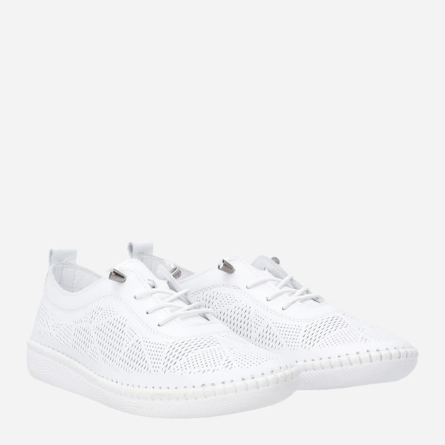 Жіночі туфлі зі шкіри Venezia H051LEWHOSP052 40 (7UK) 26 см Білі (5906140820667) - зображення 4