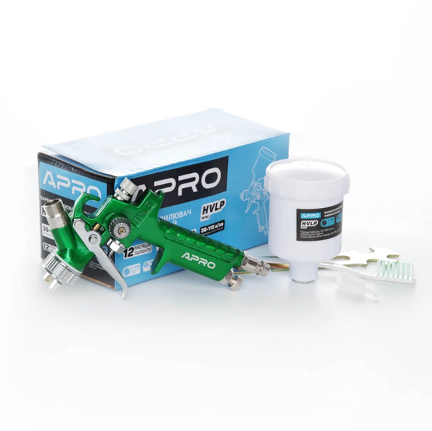 Краскопульт пневматический HVLP Apro 110 мл x 0.8 мм ВБ пластик (850030) - Фото 4 Краскопульт пневматический HVLP Apro 110 мл x 0.8 мм ВБ пластик (850030) - изображение 4