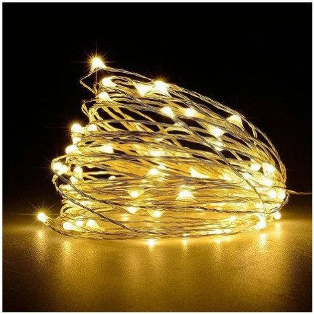Гірлянда Battery box на батарейках Xmas 30 Led WW Теплий білий Copper мідний дріт - зображення 4