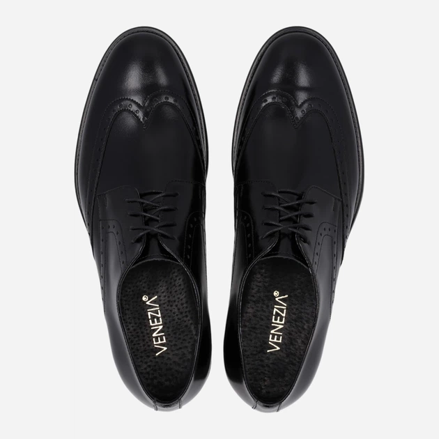 Чоловічі броги Venezia K016LEBKMEA069 44 (11UK) 44 см Чорні (5906140872710) - зображення 5