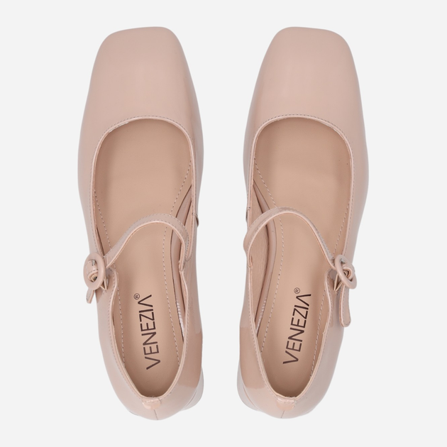 Buty Mary Jane damskie lakierowane Venezia L003PABEOBC141 40 (7UK) 26 cm Beżowe (5906140721391) - obraz 5