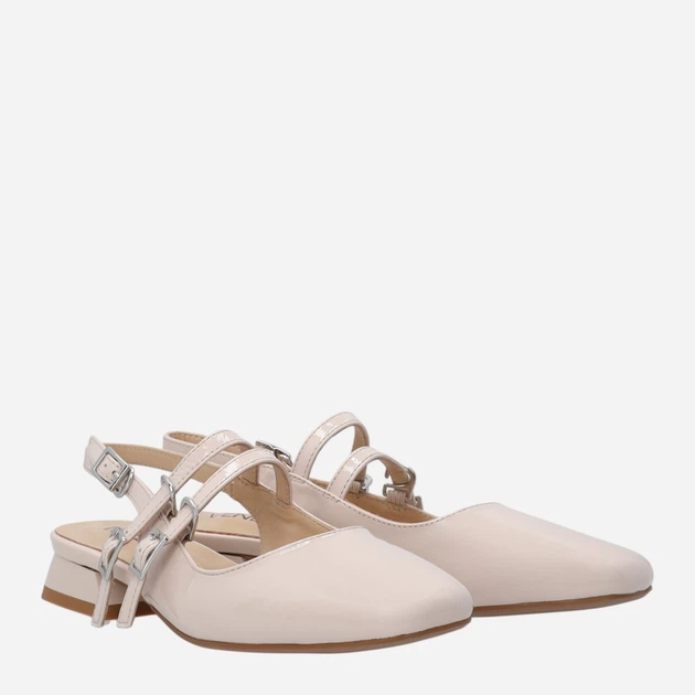 Sandały damskie slingback skórzane z zakrytymi palcami Venezia L007PABEOBH141 39 (6UK) 25 cm Beżowe (5906140721681) - obraz 4