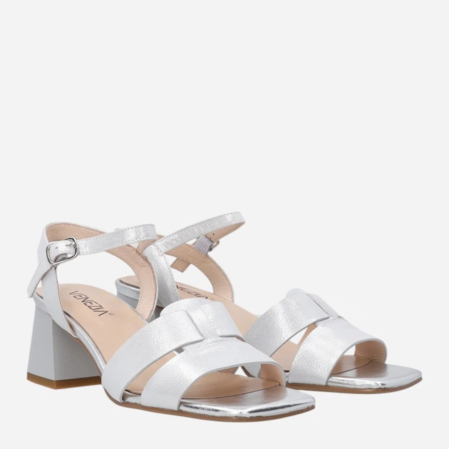 Sandały damskie na słupku Venezia L009LESIOBS141 41 (8UK) 26.5 cm Srebrne (5906140721940) - obraz 4