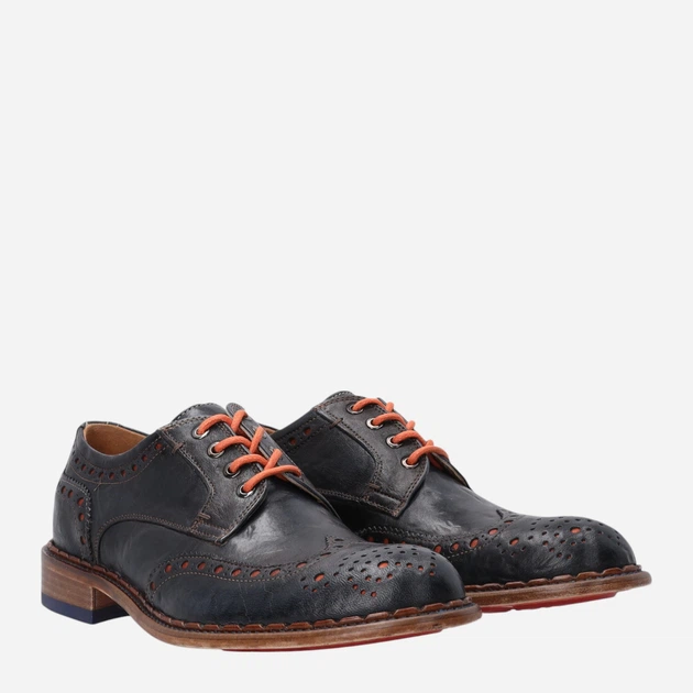 Buty brogsy męskie skórzane Venezia L029LETDMEA019 42 (9UK) 42 cm Czarne (5906140832264) - obraz 4