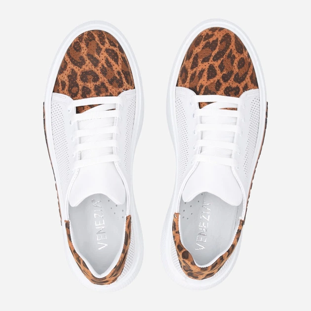 Sneakersy damskie skórzane do kostki na platformie Venezia L079LEBTOSP033 39 (6UK) 25 cm Białe (5906140793862) - obraz 5
