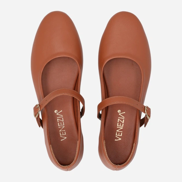 Жіночі балетки зі шкіри Venezia N013LEBROBA125 41 (8UK) 26.5 см Коричневі (5906140887738) - зображення 5