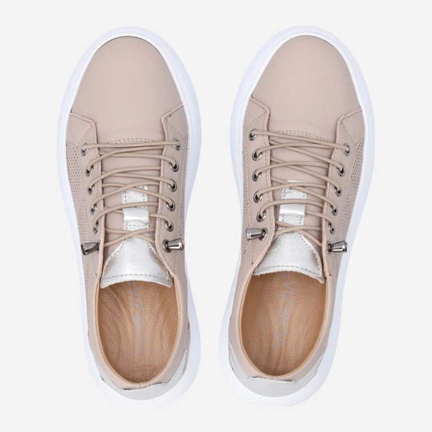 Sneakersy damskie skórzane do kostki na platformie Venezia R096LEBEOSP047 37 (4UK) 24 cm Beżowe (5906140824306) - obraz 5