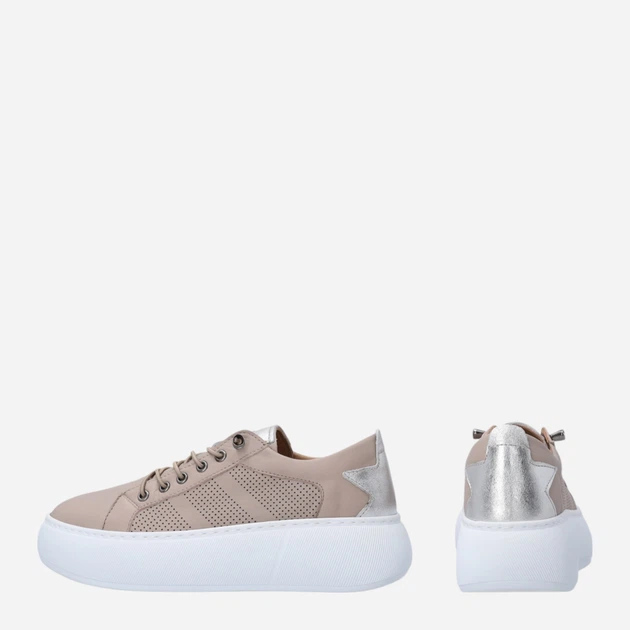Sneakersy damskie skórzane do kostki na platformie Venezia R096LEBEOSP047 41 (8UK) 26.5 cm Beżowe (5906140824344) - obraz 3