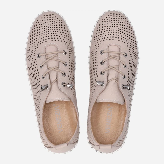 Półbuty damskie skórzane ażurowe Venezia R105LEBEOSP047 41 (8UK) 26.5 cm Brązowe (5906140824061) - obraz 5