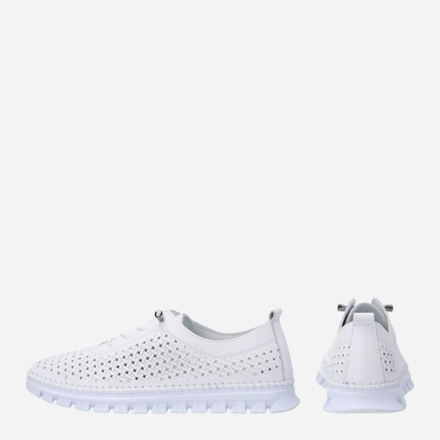 Półbuty damskie skórzane ażurowe sznurowane Venezia R124LEWHOSP047 38 (5UK) 24.4 cm Białe (5906140824559) - obraz 3